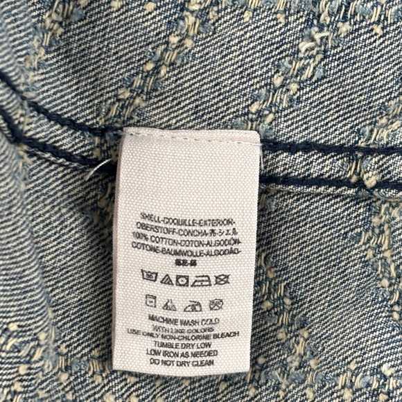 FREE PEOPLE Asymmetrical Denim Jacket Blue - Distressed zipper detail Size 8 - Picture 5 of 7